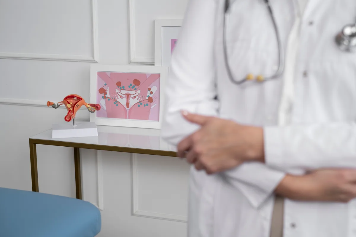 Women’s health specialist in a clinical examination room